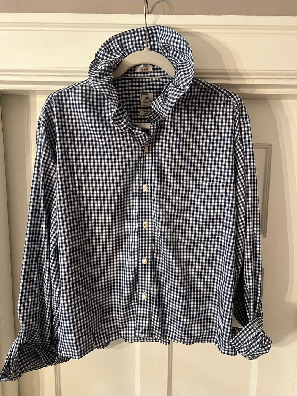 Upcycled Peter Millar Gingham Button-Down Shirt
